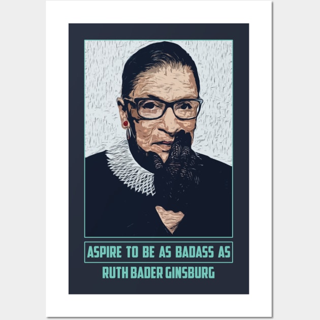 Ruth Bader Ginsburg Wall Art by eslam74